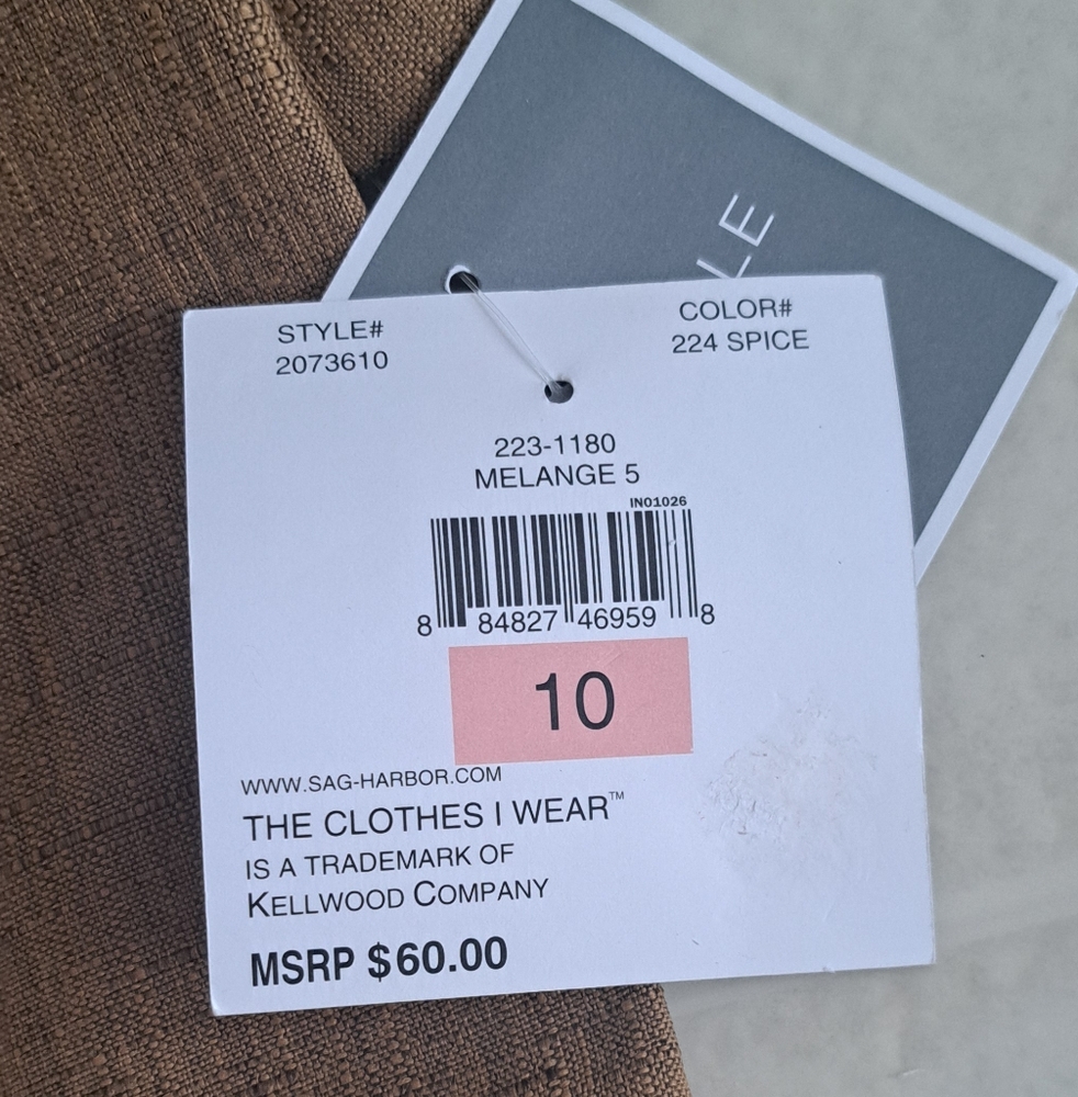 Sag Harbor NWT 3 Piece Set Pant Tank Jacket Color Spice Office Business. Size 10 - Picture 11 of 12